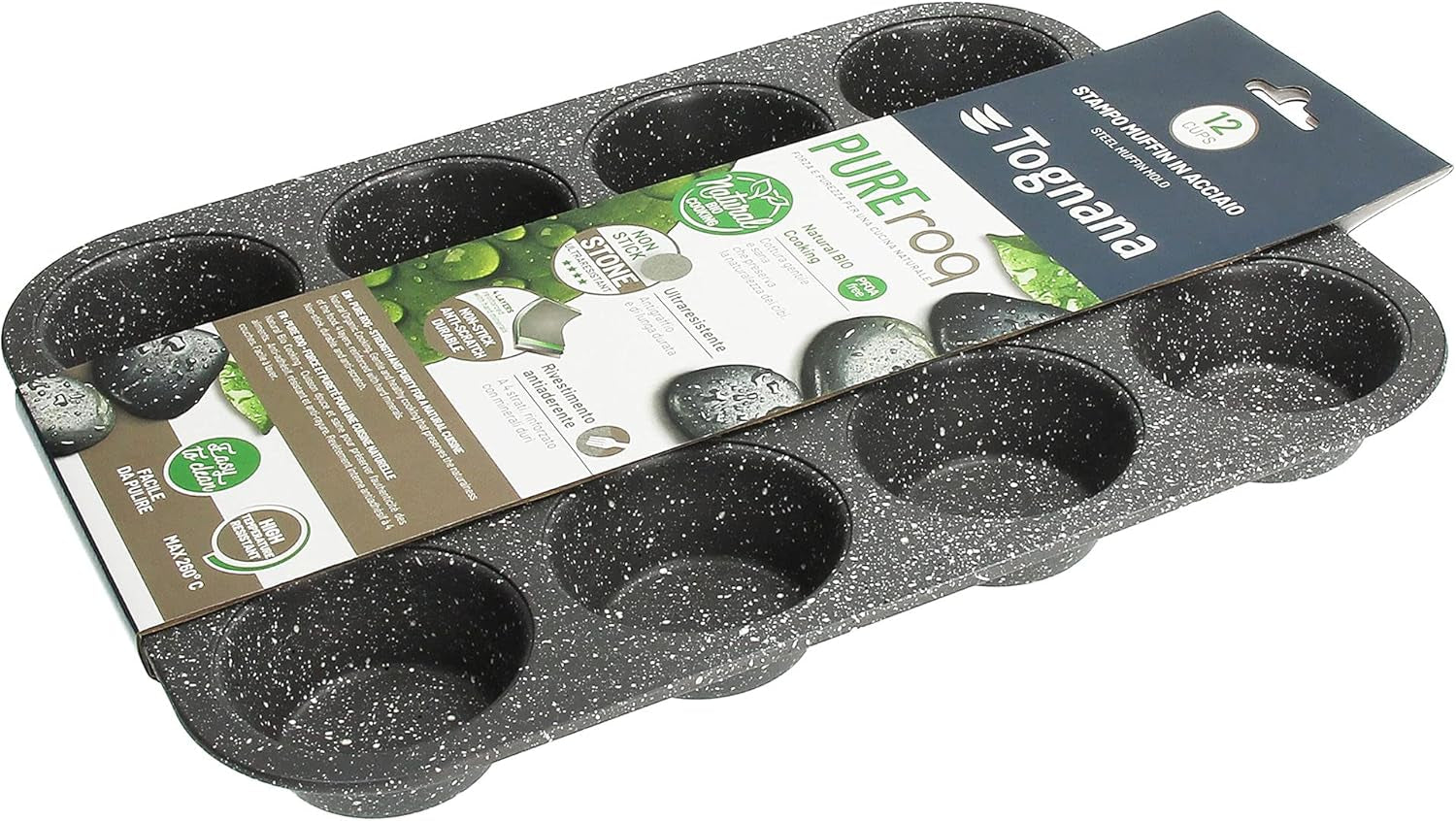 Pure Roq Muffinform Für 12 Muffins, Aluminium, Schwarz Vormen en bakplaten Naty Shop