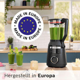 Highspeed-Standmixer Vitapower Serie 6 MMBD665B1, 45.000 U/Min, 6 Programma's Inkl Heiße Suppe & Reinigung, 2 L Mixbehälter, Stopfer, Spülmaschinenfeste Teile, Made in Europe, 1800W, Schwarz Kitchen Naty Shop