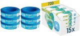 2320 Plus 2017 navuldoos (6-pack) en Pampers Harmony Aqua babydoekjesdoos, 720 doekjes (15 x 48), zachte huidbescherming met 99% water