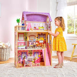 Kidkraft Kayla houten poppenhuis met meubels en accessoires, speelset met 3 niveaus voor poppen van 30 cm, speelgoed voor 3 jaar oud, 65092 - Exclusief op Amazon Dollhouses Naty Shop