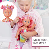 BABY Born Little Sister Zeemeermin 46 cm Waterdichte zeemeerminpop met lang haar en beweegbare glittervin, incl. tiara en kam, 833681 Zapf Creation Dolls Naty Shop