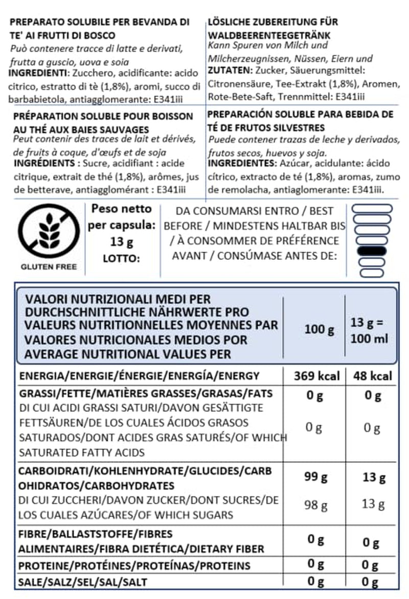 Caffè Vulcanus - 60 capsules theemengsel, smaak: Engelse thee, perzikthee, citroenthee en bessenthee - capsules compatibel met Nescafe Dolce Gusto