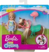 Barbie GHV78 - Club Chelsea Speelset met pop en paard, ca. 15 cm blond met mode en accessoires cadeauspeelgoed voor kinderen van 3 tot 7 jaar Naty Shop Dolls