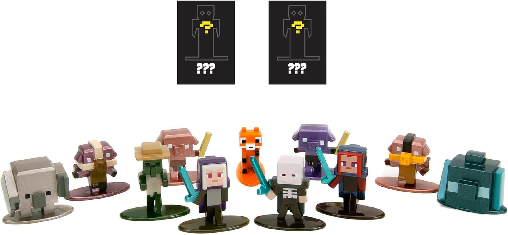 Jada Toys - Minecraft Blind Pack Nanofigs, Wave 2, Minecraft Legends Nano Metal verzamelfiguur, verschillende modellen, 4 cm, leeftijd 3+, zwarte actiefiguren Naty Shop