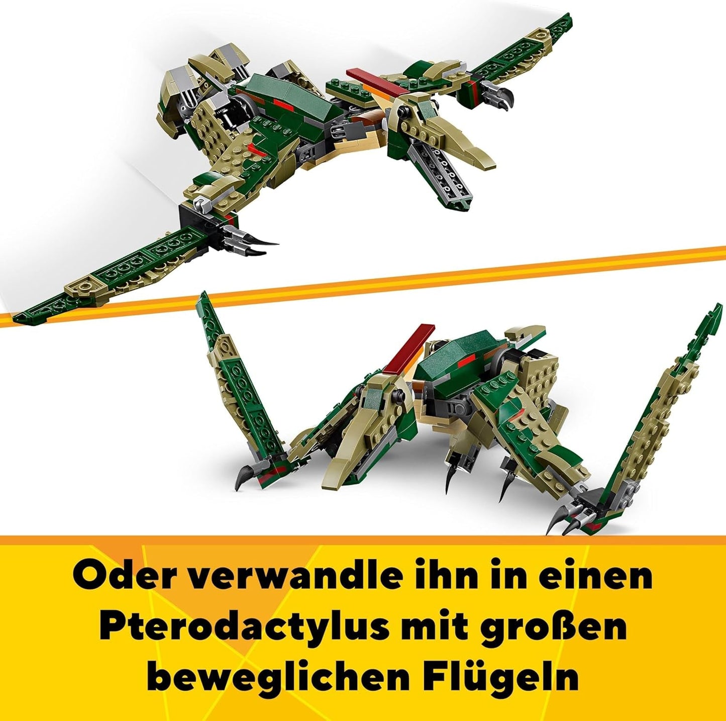 LEGO Creator T.Rex, Dino 3-in-1 transformeerbare Triceratops of Pterodactyl, mobiel dinosaurusmodel voor kinderen, cadeau voor jongens en meisjes 31151 Bouwsets