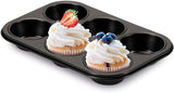 , Vorm 6 muffins 18,5x27cm, zwart Vormen en bakplaten Naty Shop