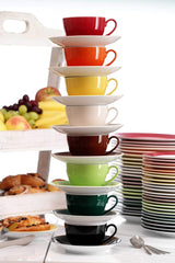 Ritzenhoff & Breker Doppio koffieservies, 12-delig, porselein, rood