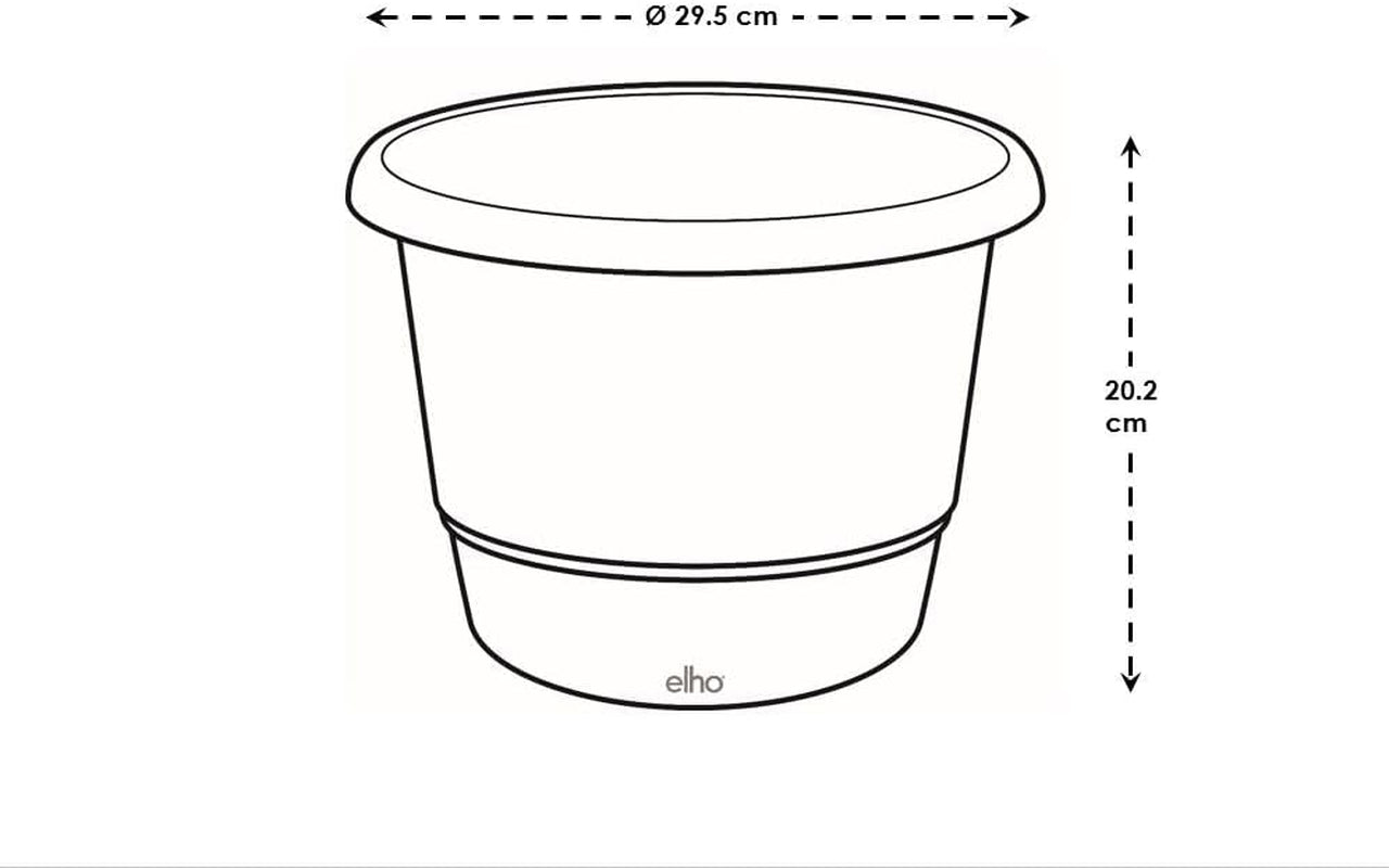 elho Amiga Round 30 - Bloempot voor binnen en buiten - 100% gerecycled plastic - Ø 29,5 x H 20,2 cm - Beige/Paddestoelbeige