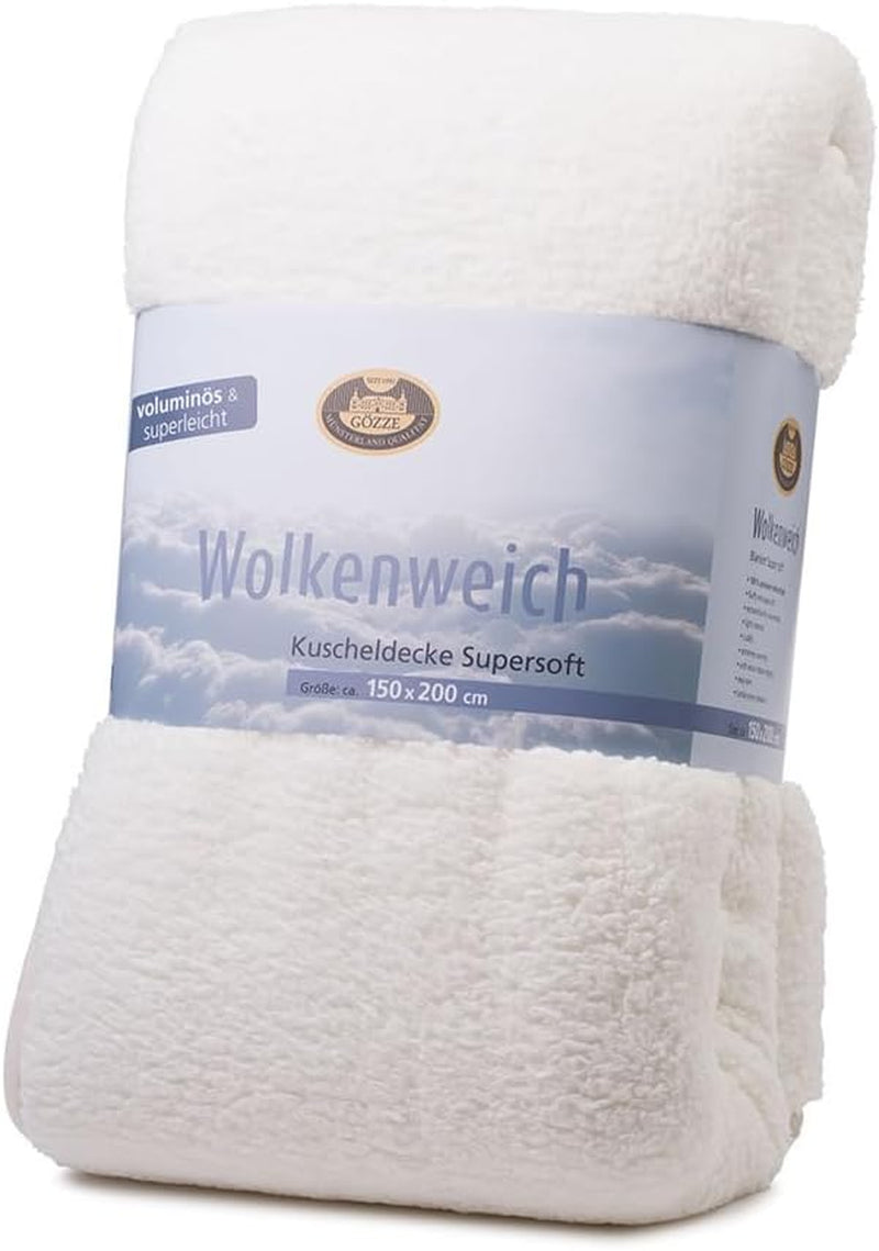 Gözze - Cloud zachte knuffeldeken, imitatie schapenvacht, 100% polyester (microvezel), 150 X 200 Cm - Kameel Dekbedden en dekbedden Naty Shop Witte wol