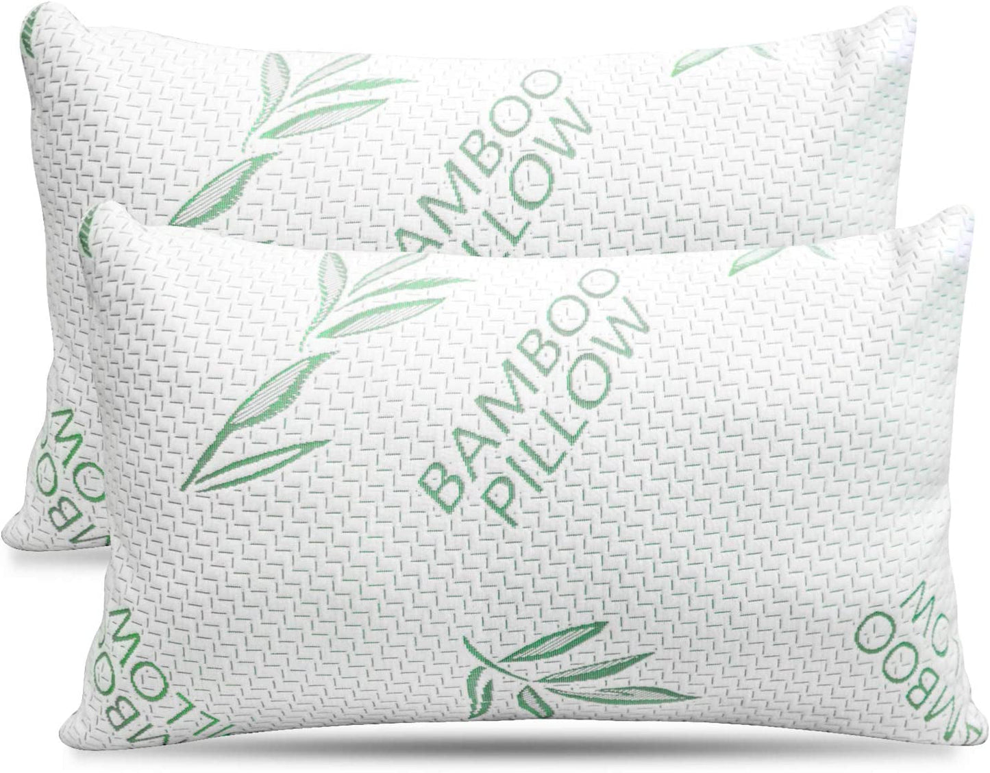 Kingsize 2-pack bamboekussen - versnipperd traagschuim Verstelbaar slaapbedkussen - rug-, buik-, zijslaper, afneembare hoes, verkoelend hotel-down alternatief, koning (2-pack) Naty Shop standaardkussens Standaardtitel