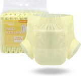 CutiePlusU luiers voor volwassenen, 10-pack wegwerpincontinentieslipjes met lussen voor dames en heren, maximaal absorptievermogen 's nachts - geel (middelgrote maat 71-96cm)