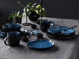 CreaTable, 20149, Nordic Fjord Blue-serie, 16-delige serviesset voor 4 personen, porseleinen combinatieservies, vaatwasmachine- en magnetronbestendig, kwaliteitsproductie