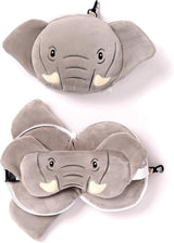 Reiskussen, rond, pluche, olifant en oogmasker, unisex, één maat, unisex, taille Unieke reiskussens Naty Shop standaardtitel