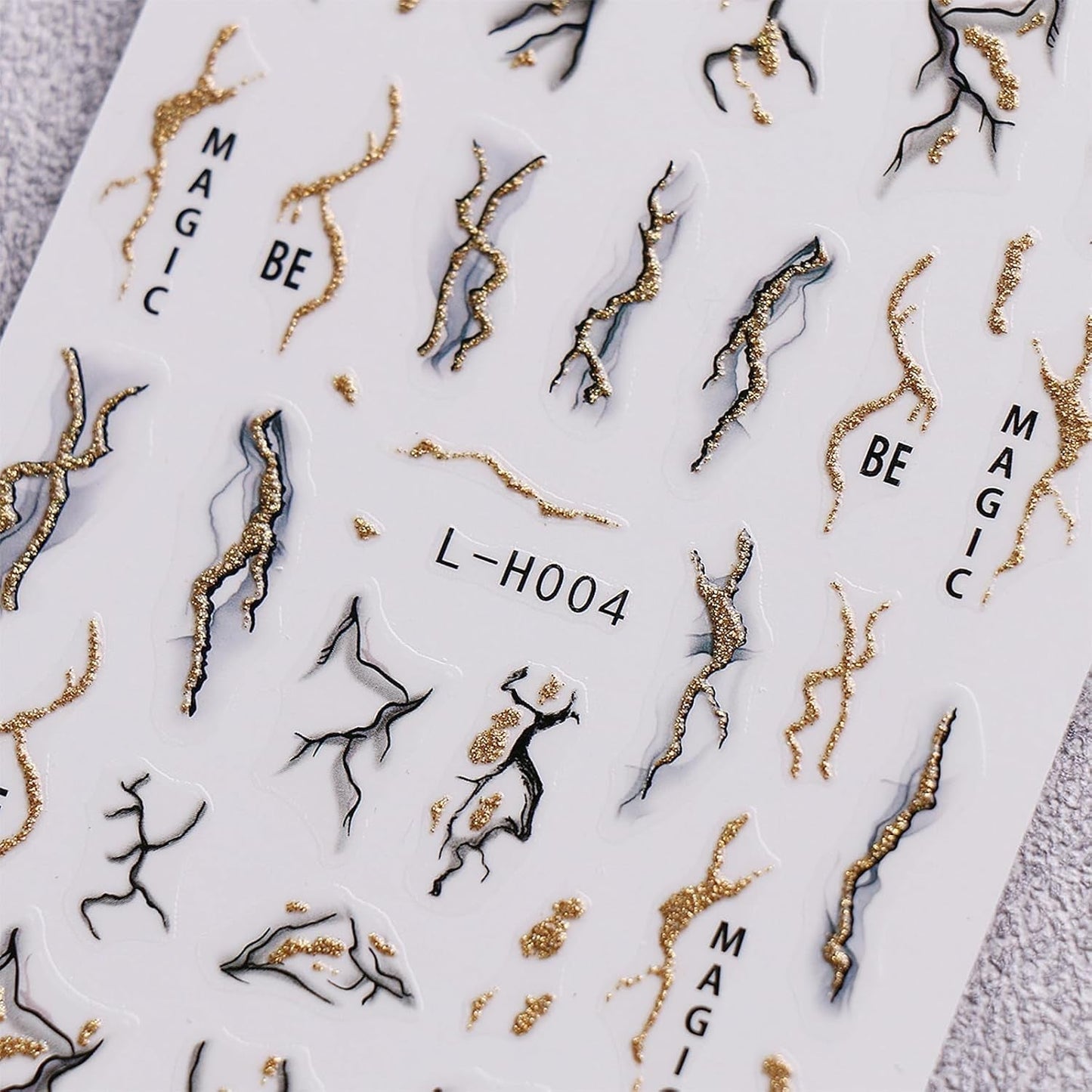 Jmeowio JMEOWIO Nagelsticker Marmor Französische Spitze 10 Blatt Nail Art Sticker Selbstklebend Nagelaufkleber Bunt Decoratie Nageldesign Zubehör