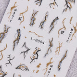 Jmeowio JMEOWIO Nagelsticker Marmor Französische Spitze 10 Blatt Nail Art Sticker Selbstklebend Nagelaufkleber Bunt Decoratie Nageldesign Zubehör