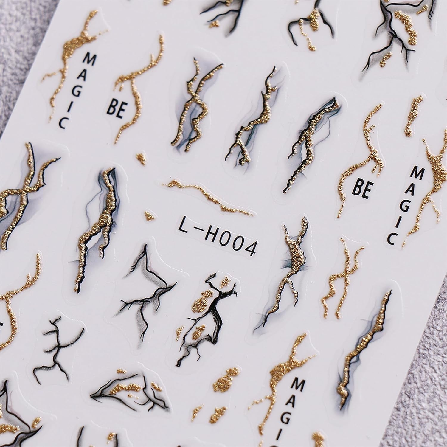 Jmeowio JMEOWIO Nagelsticker Marmor Französische Spitze 10 Blatt Nail Art Sticker Selbstklebend Nagelaufkleber Bunt Decoratie Nageldesign Zubehör