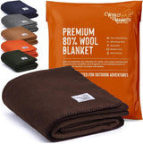 Woolly Mammoth Woolen Co. kampeerdeken, extra groot, merinowol, De perfecte outdooruitrusting voor bushcraft, kamperen, trekking, wandelen, survival of hutdeken. Bruin, 168 X 228 Bedden en dekens Woolly Mammoth Woolen Company Bruin 167,6 X 228,6 cm