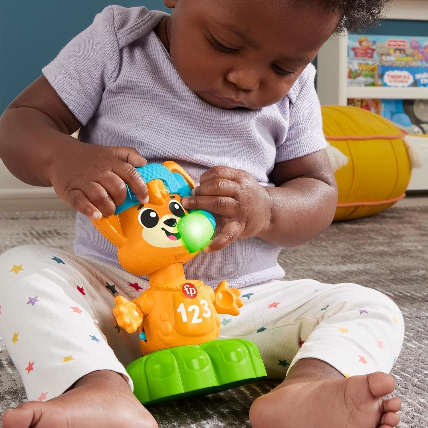 Fisher Price Dierenband Rino de Vos Leer tegenstellingen, Interactieve Vos om te leren door beweging, Kleurrijke Lichten, Liedjes en Geluiden, Babyspeelgoed, 9+ Maanden, HYL02 Babyspeelgoed Naty Shop