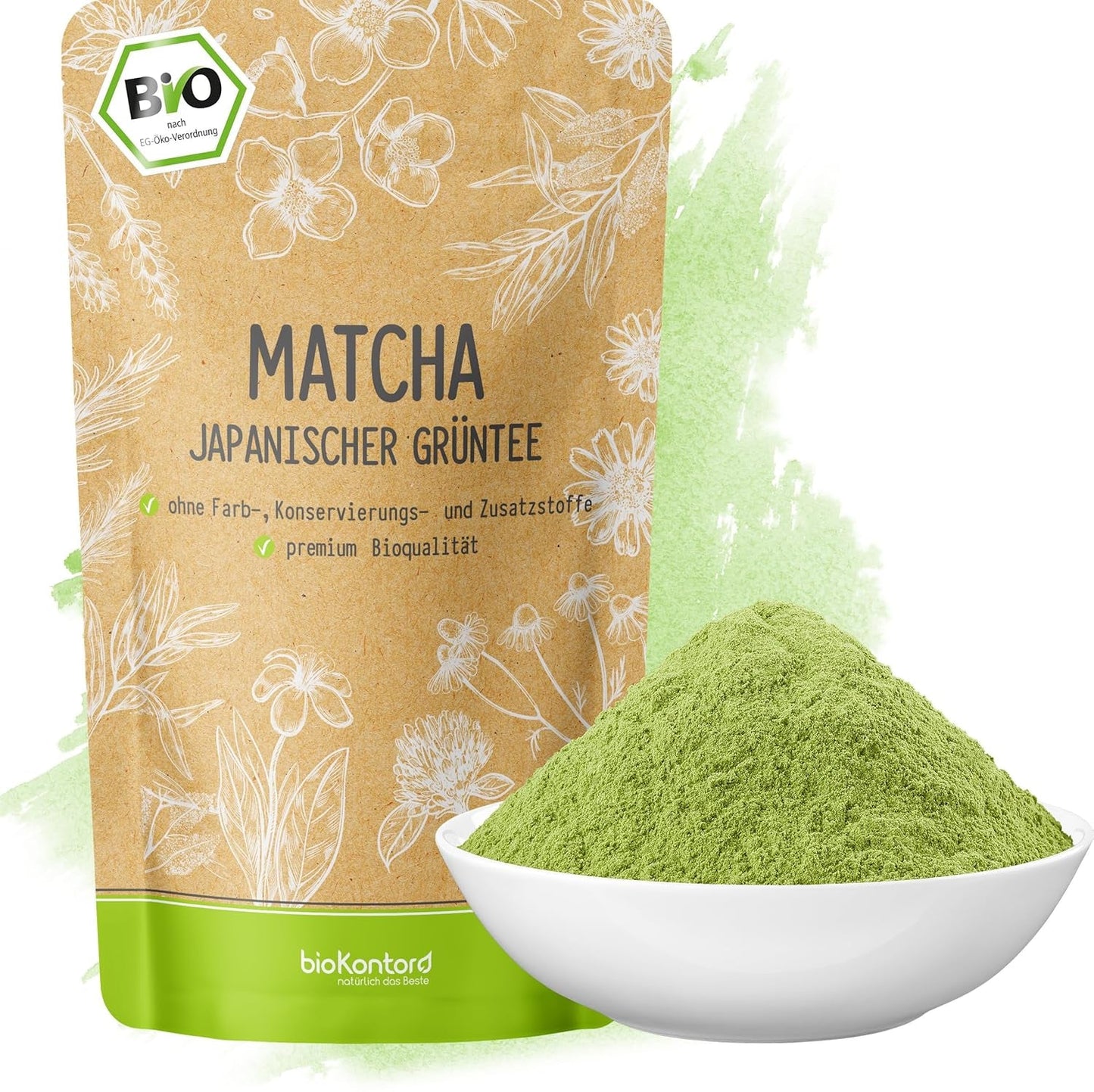 BIO Matchapoeder 100 g I Geen toevoegingen - 100% natuurlijk I Premium Japanse Matcha thee I Groene theepoeder van