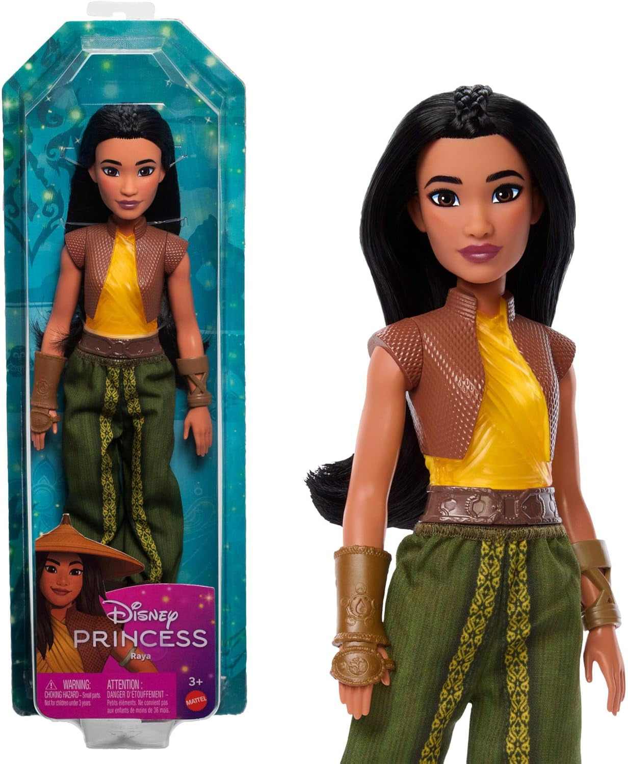 Mattel Disney Toy Raya gelede pop met kleding en accessoires Op Disney-film geïnspireerd cadeau voor kinderen HLX22