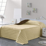 PETTI Artigiani Italiani - Eenpersoonsbedovertrek, dubbelzijdige sprei, verensprei, nachtblauw, wit, 100% Made in Italy