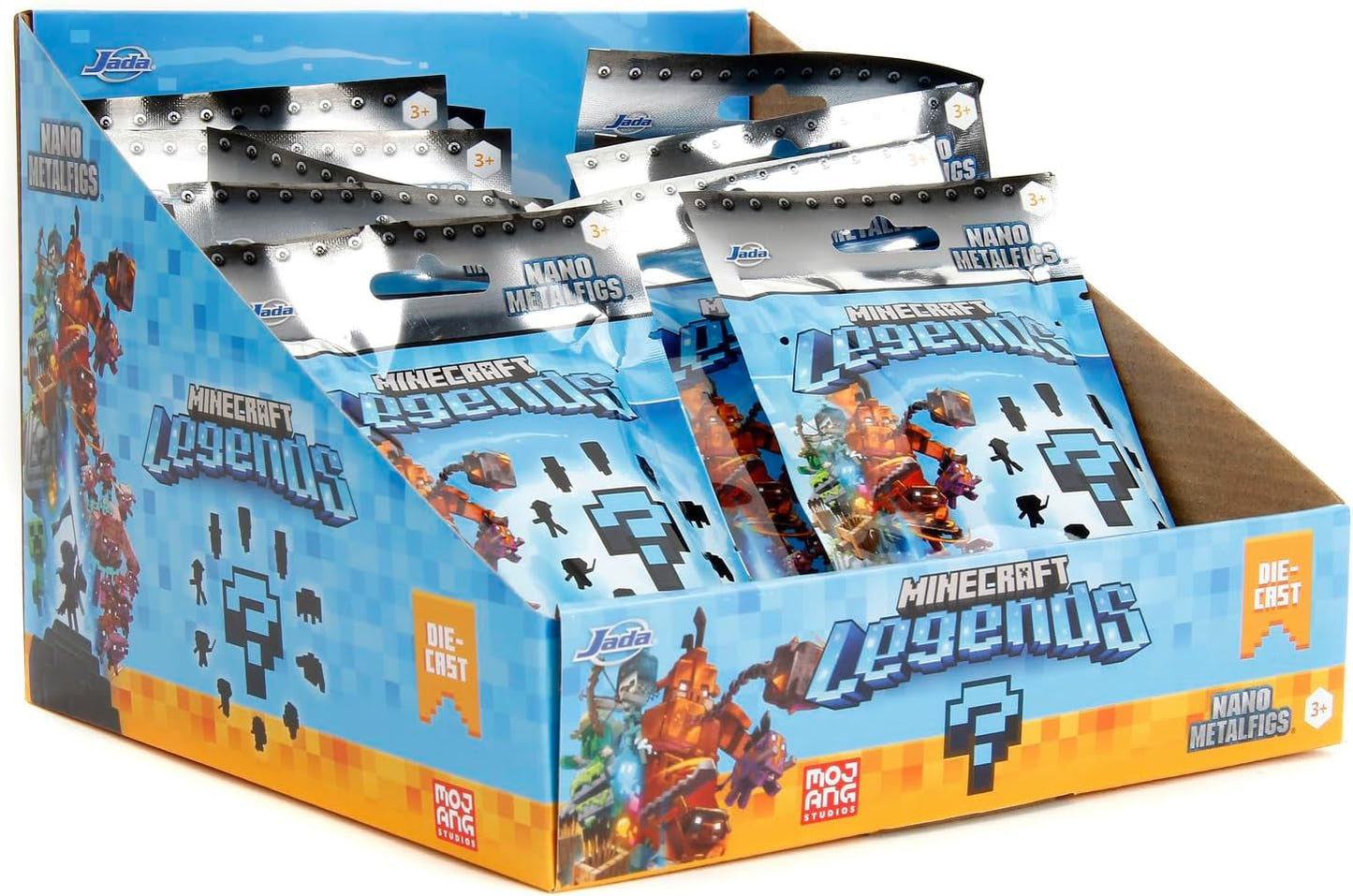 Jada Toys - Minecraft Blind Pack Nanofigs, Wave 2, Minecraft Legends Nano Metal verzamelfiguur, verschillende modellen, 4 cm, leeftijd 3+, zwarte actiefiguren Naty Shop
