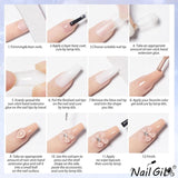 NAILGIL Solid Gel nagellak, Solid Gel nagellijm, 3D Nail Art Sculpture met gereedschapsset, DIY Home Salon, Transparant 15G