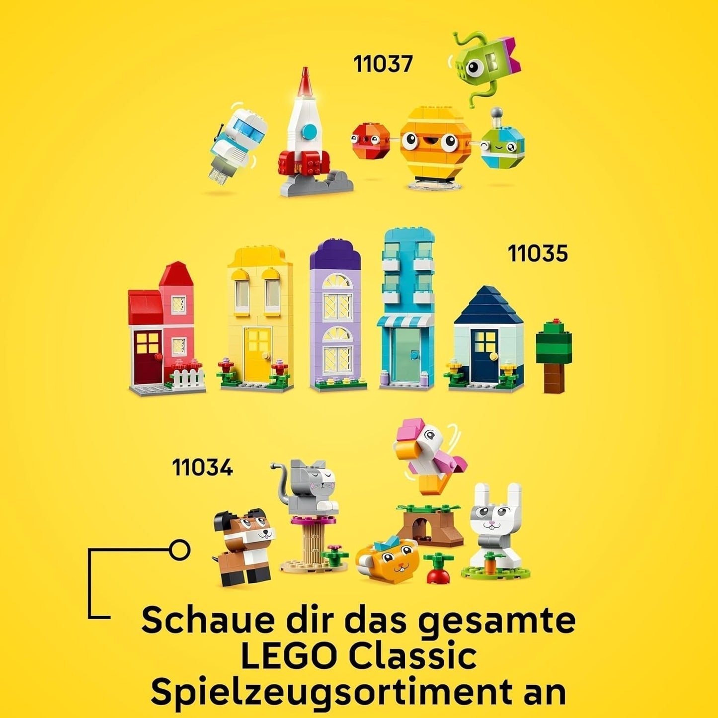 LEGO Classic Creatieve Huizen, bouwstenenset voor kinderen, 850 stenen bouwspeelgoed, huizenbouwspeelgoed met accessoires, cadeau voor jongens en meisjes vanaf 4 jaar 11035 Bouwsets Beuche bij LEGO-Store
