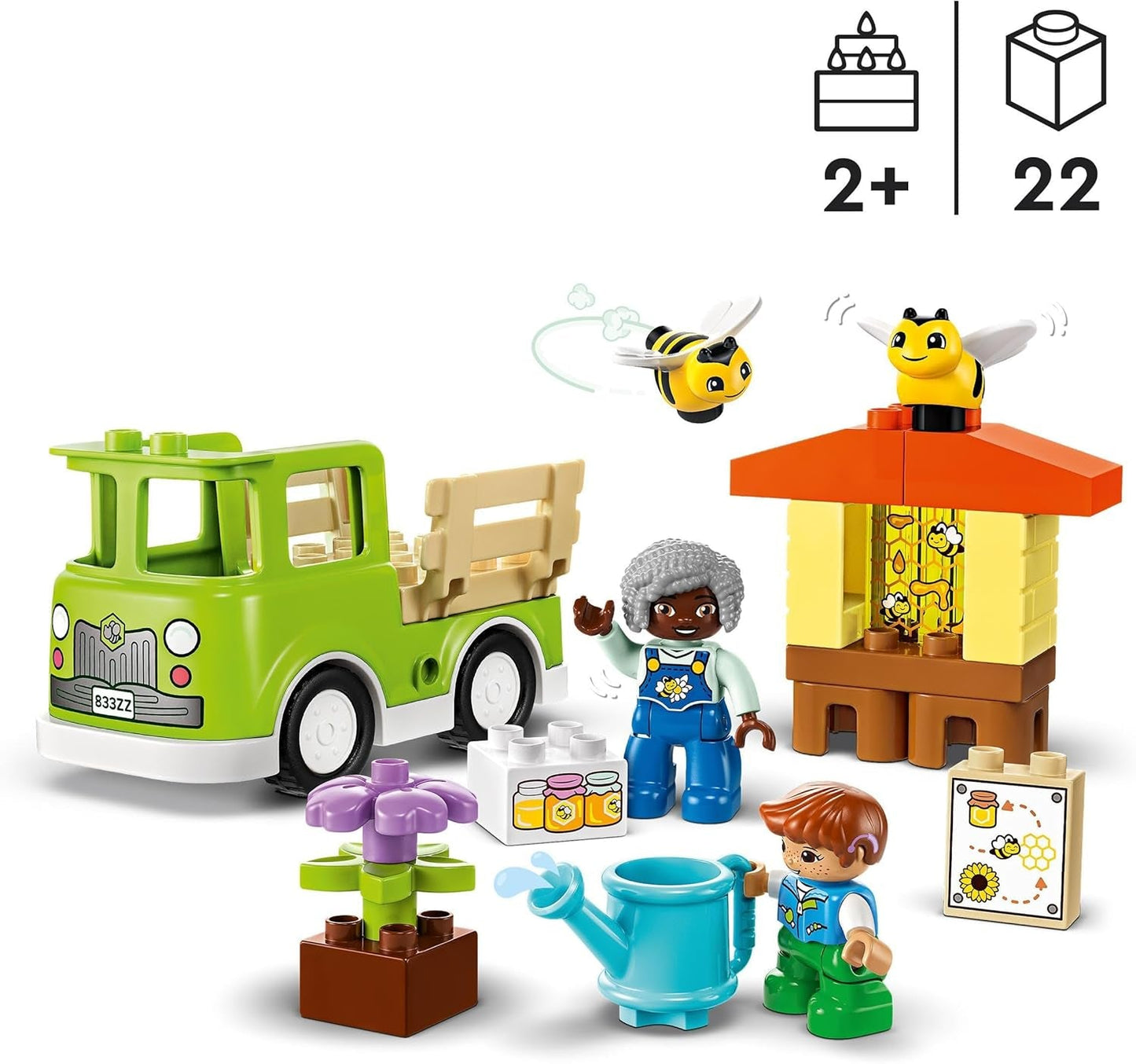 LEGO DUPLO Stadsbijenteelt en bijenkorven, educatief speelgoed voor peuters met 2 figuren en een mobiele vrachtwagen, bouw- en ombouwset, speelgoed voor peuters vanaf 2 jaar 10419 Bouwsets Besuche den LEGO-Store