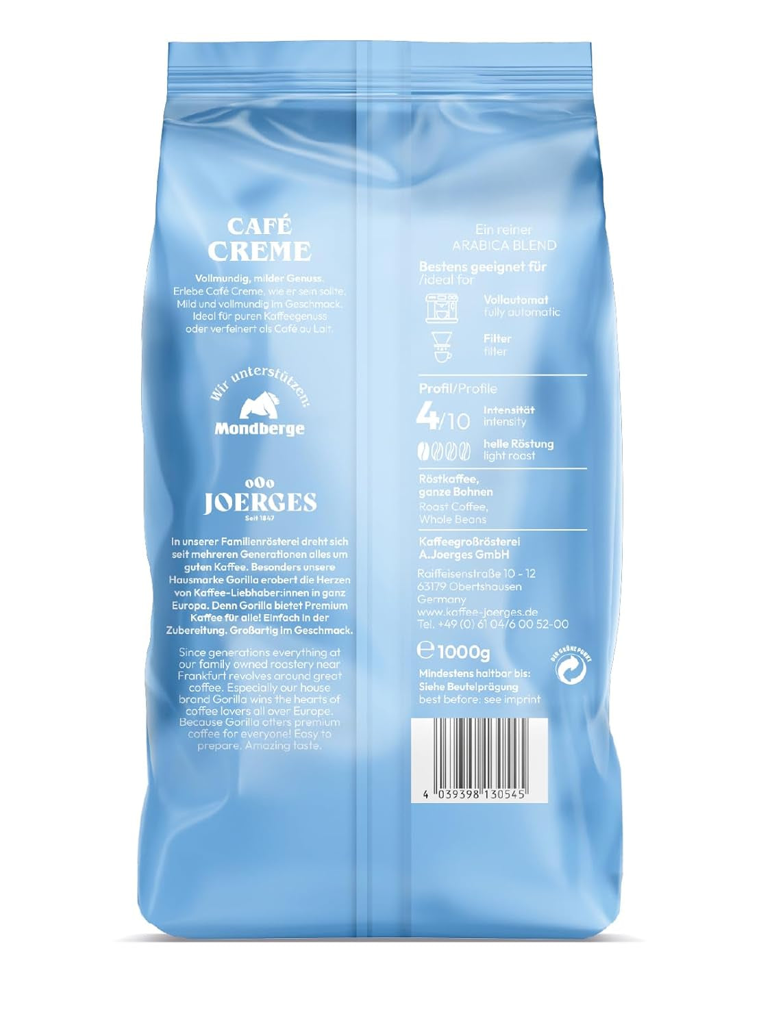 Gorilla Café Creme, 1 kg (pak van 2)