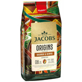 Jacobs Origins Oeganda en Kenia koffiebonen, volle espresso met een kruidige toon, sterkte 8/10, hele koffiebonen, 1 kg