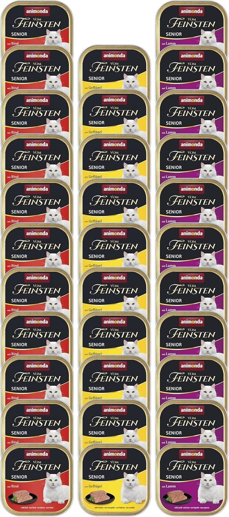 animonda vom Feinsten Senior, natvoer voor oudere katten vanaf 7 jaar, variatie voor oudere katten, 32 x 100 g