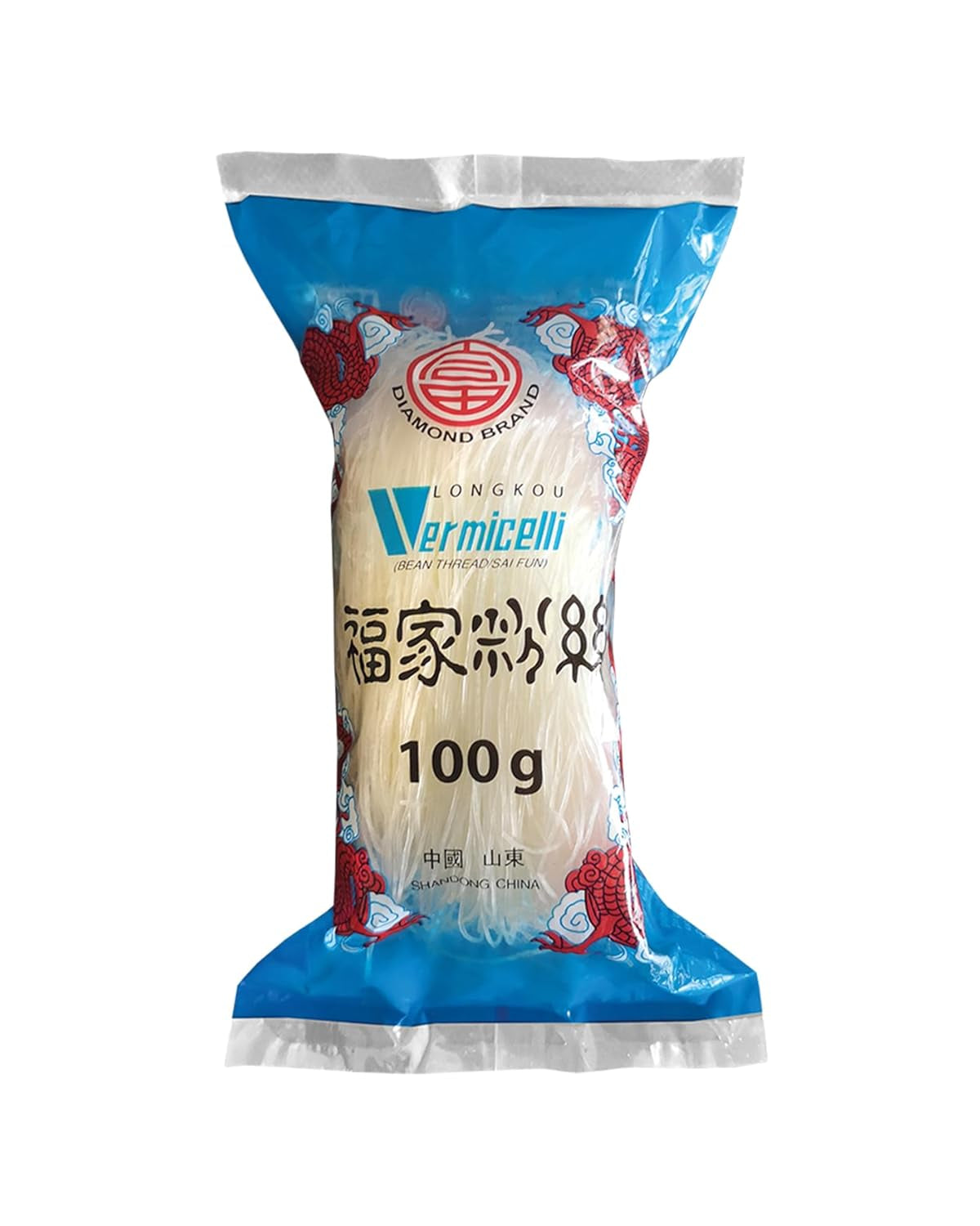 DIAMOND glasnoedels, lange glasnoedels, natuurlijk veganistisch en glutenvrij - 1 x 100 g