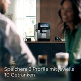 Siemens EQ900 automatische espressomachine, groot TFT-kleurenscherm, 2 bonencontainers, 36 warme en koude dranken, koude koffie, superstil, tweekopsfunctie, app-bediening, roestvrij staal, TQ907D03
