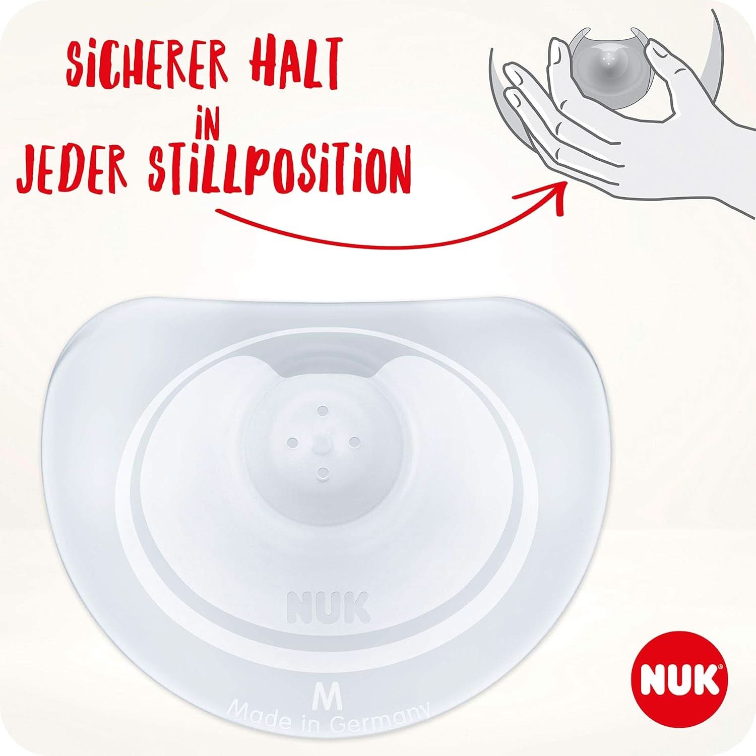 NUK Stillhütchen | Brusthütchen Zum Stillen | Schützt Vor Wünden Brustwarzen | Dünnes Silikon | Grote M (20 mm) | Inclusief Schutzdose | 2 Stück Accessoires voor babyvoeding en borstvoeding Naty Shop