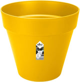 elho Loft Urban Round 40 - Bloempotten voor buiten - 100% gerecycled plastic - Ø 38,5 x H 35,3 cm - Geel/Oker