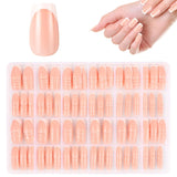 360 stuks Franse kunstnagels Medium rechthoek nepnagels met valse nagelvijl Natuurlijke tips DIY Press On voor dames en vrouwen