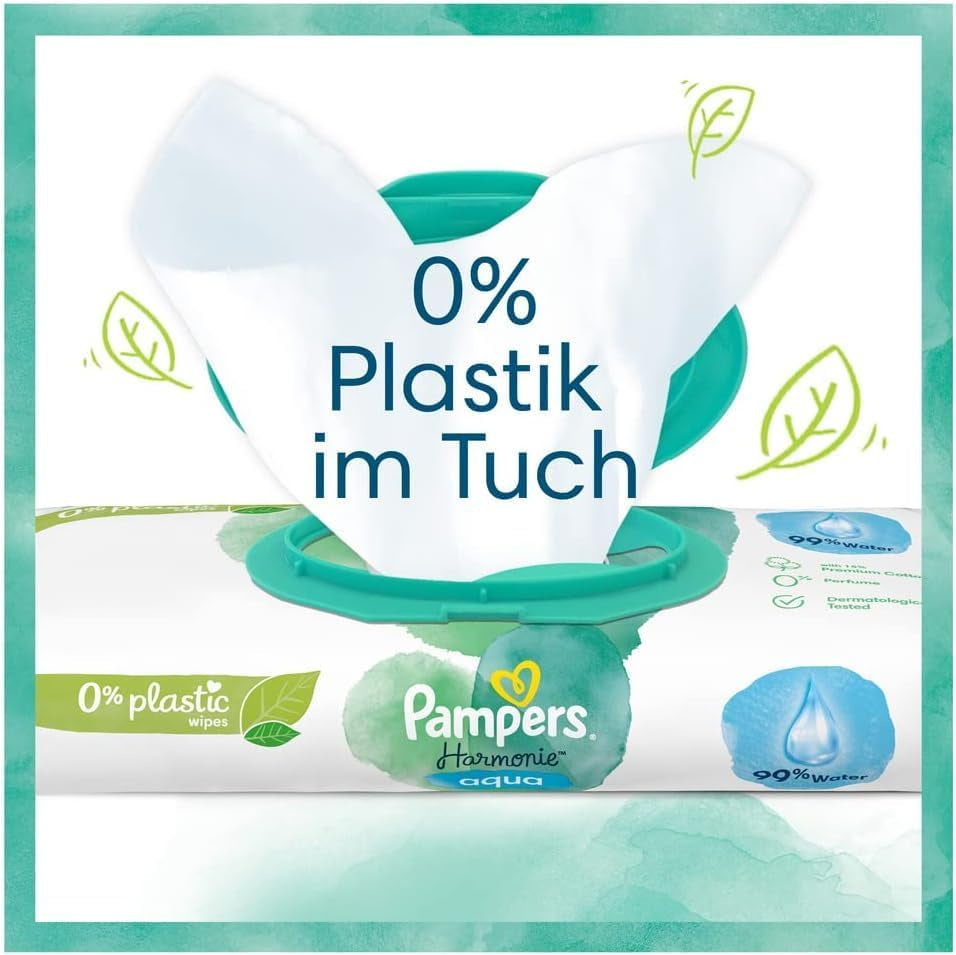 Harmonie Babyluierset maat 2 (4-8 kg, 240 stuks) MAANDDOOS en Harmonie Aqua Baby Natte Doekjes Box 720 Doekjes (15 x 48), Baby Essentials