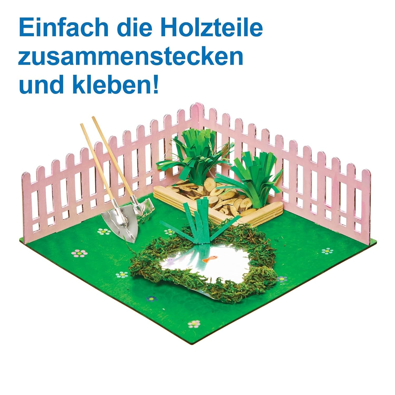 Baker Ross FN256 Mini Houten Tuinpoppenhuis - 1 Pack Kinderpoppenhuisset Knutselset