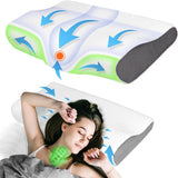 PHYSEN Orthopedisch kussen Nekkussen, neksteunkussen, traagschuimkussen, ergonomisch kussen voor nekpijn Slaapkussen Anti-snurkkussen voor zijkanten, rug en buik (62 * 34 * 11,6,5 cm) Cervicale orthopedische kussens Naty Shop Butterfly Wit