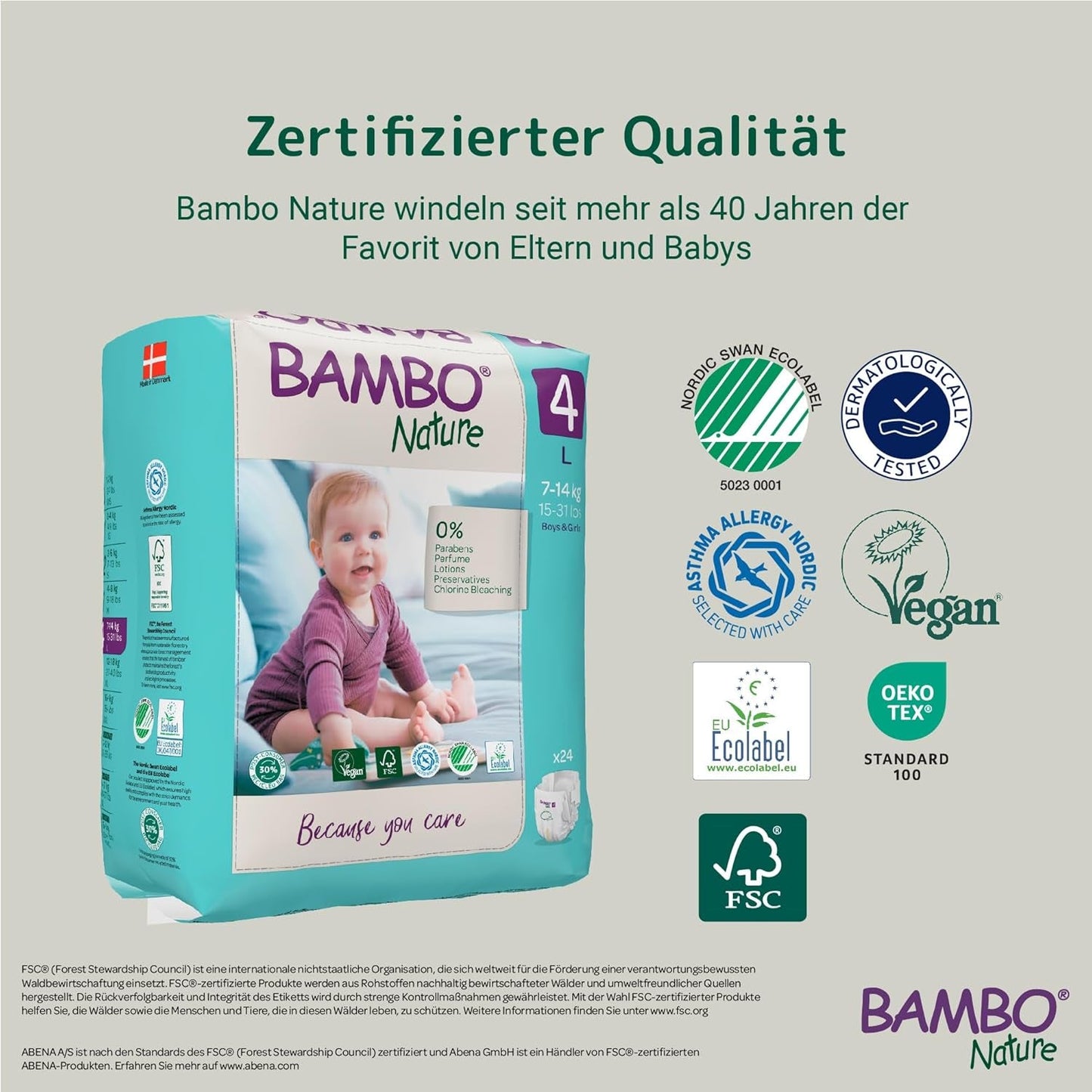 Bambo Nature Luiers voor baby's, maat 4 (7-14 kg), 144 stuks, maanddoos | Premium luiers met verbeterde lekbescherming | Ultiem comfort en vrijheid voor actieve kinderen | Dermatologisch geteste luiers