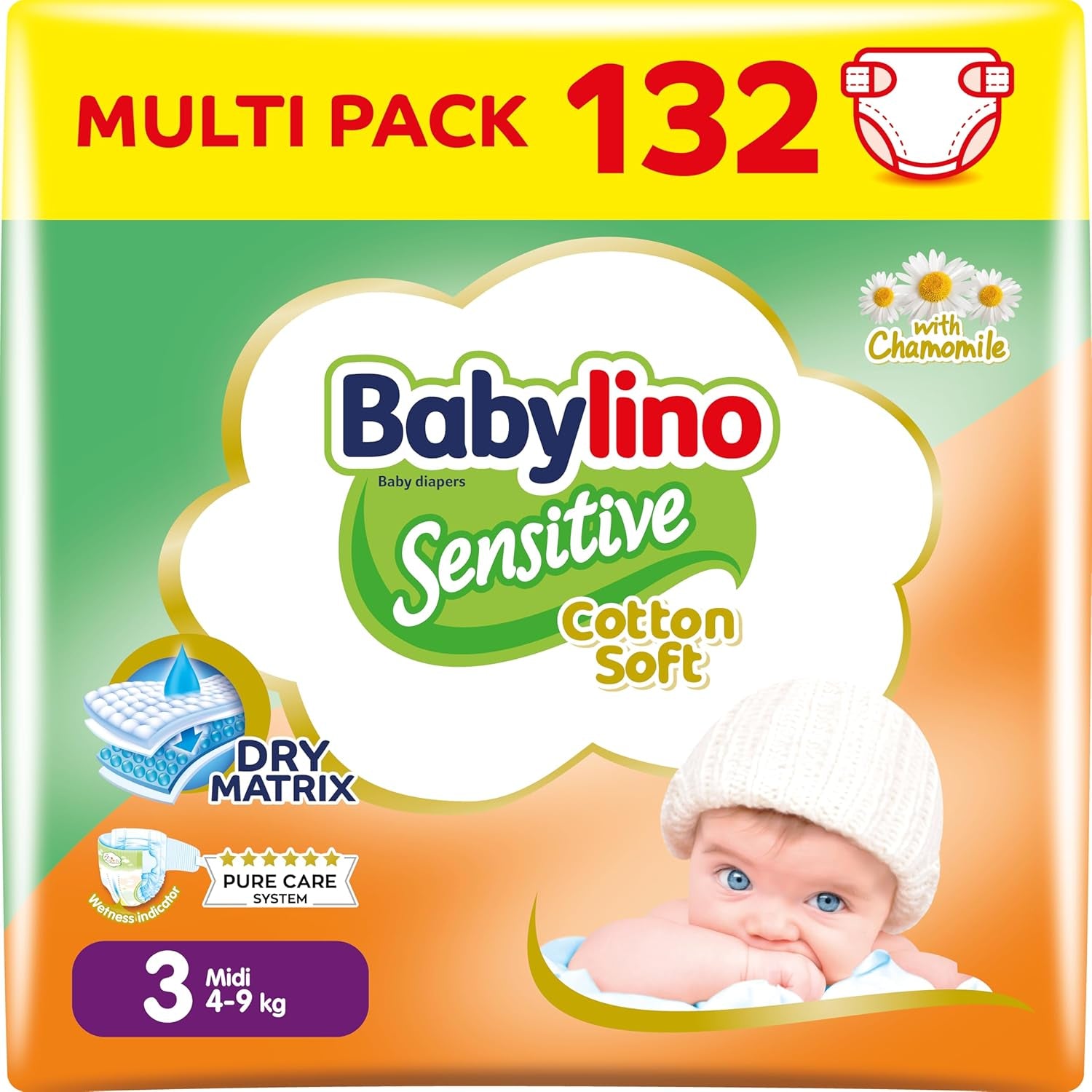 Luiers voor gevoelige baby's, maat 7, extra large plus (+15 kg), 14 stuks