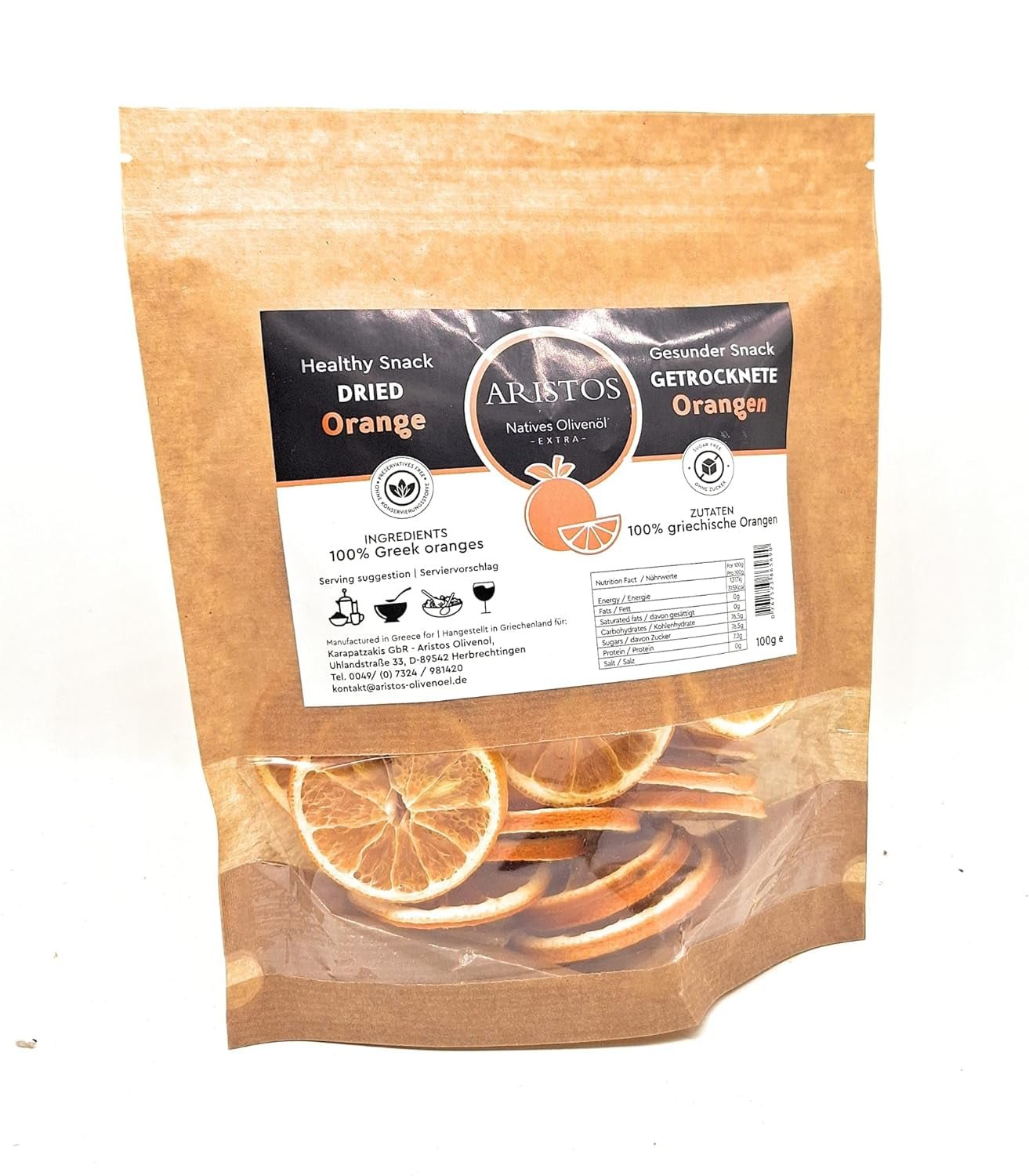 Gedroogde fruitschijfjes - sinaasappelschijfjes voor cocktails en koude thee, thee, glühwein of vruchtensap en punch voor kinderen Gedroogde producten Naty Shop Standaard titel
