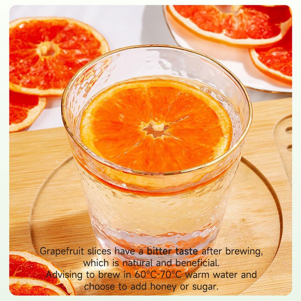 Gedroogde grapefruitschijfjes, gedroogde grapefruit, vaasvuller, kerstversiering, rode grapefruitschijfjes, gedroogde fruitschijfjes voor thee, zonder toegevoegde suiker (100 g (1 pak)) Naty Shop Gedehydrateerde producten