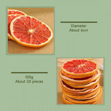 Gedroogde grapefruitschijfjes, gedroogde grapefruit, vaasvuller, kerstversiering, rode grapefruitschijfjes, gedroogde fruitschijfjes voor thee, zonder toegevoegde suiker (100 g (1 pak)) Naty Shop Gedehydrateerde producten