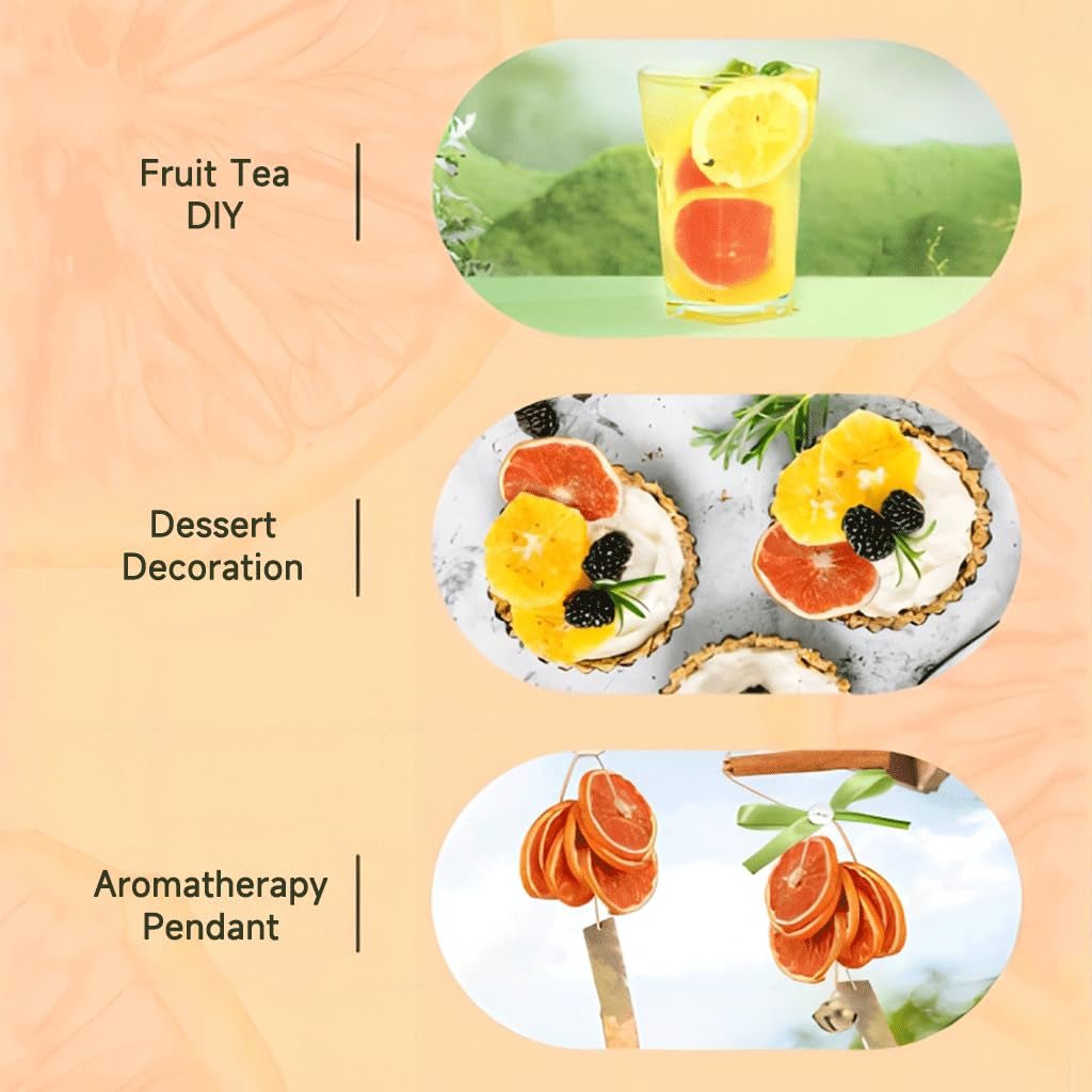 Gedroogde grapefruitschijfjes, gedroogde grapefruit, vaasvuller, kerstversiering, rode grapefruitschijfjes, gedroogde fruitschijfjes voor thee, zonder toegevoegde suiker (100 g (1 pak)) Naty Shop Gedehydrateerde producten