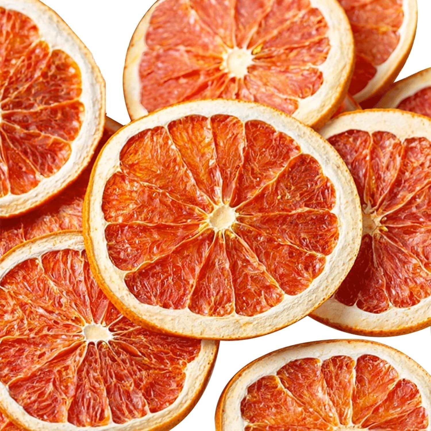 Gedroogde grapefruitschijfjes, gedroogde grapefruit, vaasvuller, kerstversiering, rode grapefruitschijfjes, gedroogde fruitschijfjes voor thee, zonder toegevoegde suiker (100 g (1 pak)) Naty Shop Gedehydrateerde producten