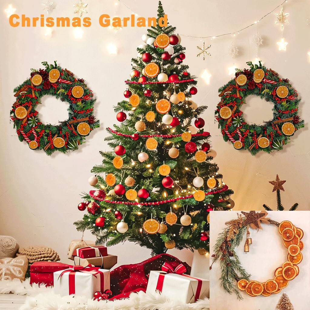Gedroogde sinaasappelschijfjes, 250g Natuurlijke sinaasappelschijfjes Gedroogde decoraties, gedroogde sinaasappelschijfjes voor kerstversiering, adventskrans, zeep, fruitschijfjes Gedroogde producten Naty Shop