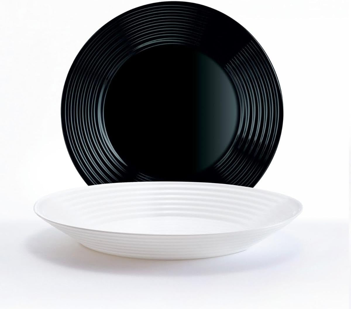 Harena N&b Glasgeschirr, 18-teilig, voor 6 personen, wit en zwart