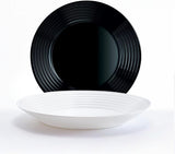 Harena N&b Glasgeschirr, 18-teilig, voor 6 personen, wit en zwart